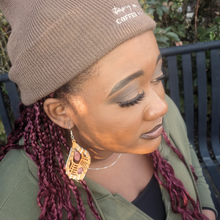 Load image into Gallery viewer, Wooden Fillagree Shield Diffuser Earring