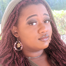 Load image into Gallery viewer, Vintage Wooden Flower Diffuser Earrings/ Pink Ombre