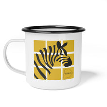 Load image into Gallery viewer, Botswanan Zebra Enamel Camp Cup
