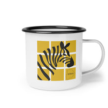 Load image into Gallery viewer, Botswanan Zebra Enamel Camp Cup
