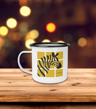 Load image into Gallery viewer, Botswanan Zebra Enamel Camp Cup
