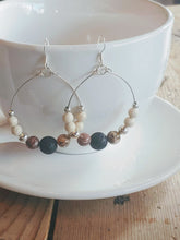 Load image into Gallery viewer, Hand Crafted Beaded Diffuser Hoop Earrings
