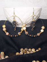 Load image into Gallery viewer, Hand Crafted Beaded Diffuser Hoops w/floating Lava Stones
